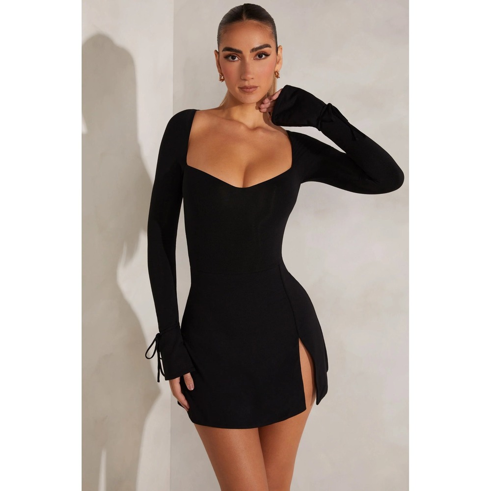 Oh Polly Elegant Black Mini Dress